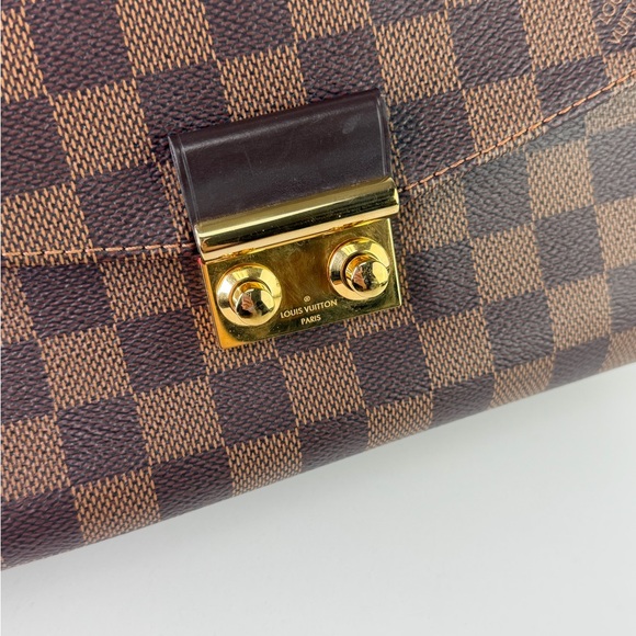 Authentic Louis Vuitton Damier Ebene Checker Brown Croisette Crossbody Bag & COA - Picture 9 of 15